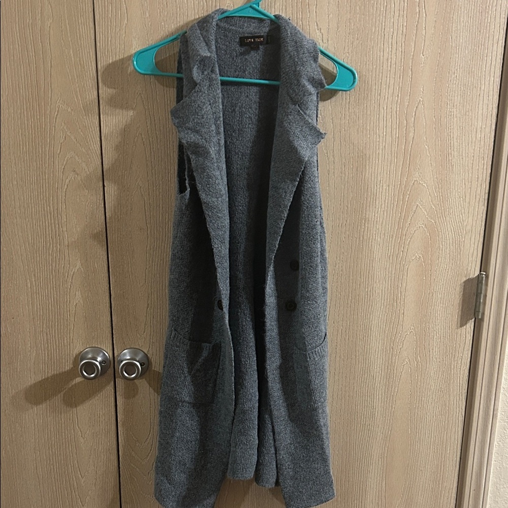 Love Tree Gray Sleeveless Cardigan